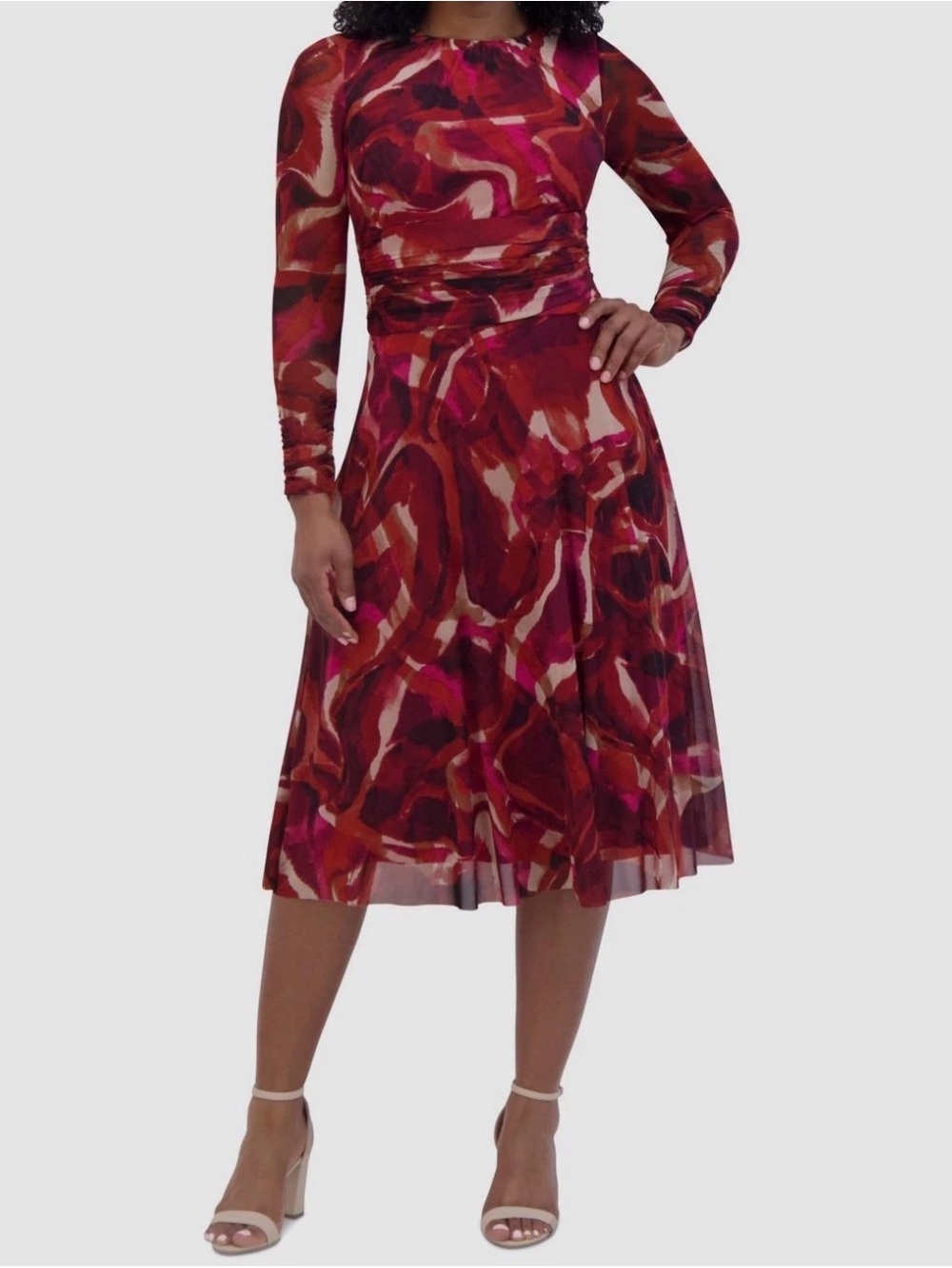 Women's Long Sleeve Twist Midi Dress Size 14